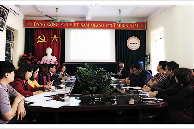 Quang cảnh Hội nghị triển khai nhiệm vụ Ban quản trị website Trung tâm GDTX tỉnh Hòa Bình